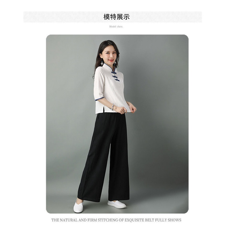 Áo Sơ Mi Cotton Màu Trơn Cổ Đứng Phối Khóa Cài Nghệ Thuật Chuyên Nghiệp Cho Nữ