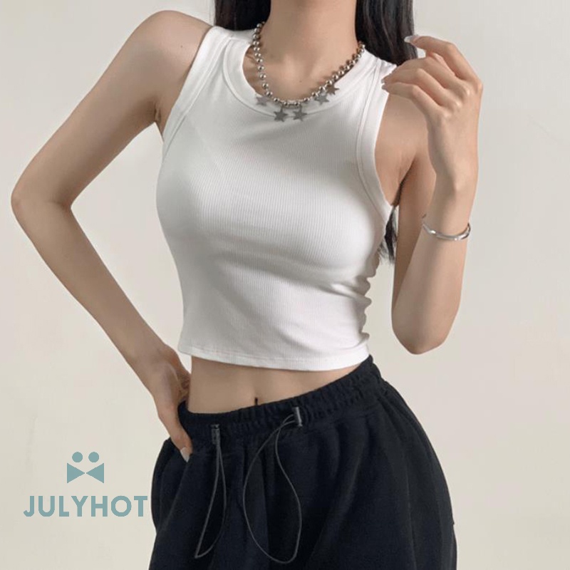 Áo Hai Dây Cổ Tròn Hở Lưng Màu Trơn Thời Trang Mùa Hè Quyến Rũ Cho Nữ