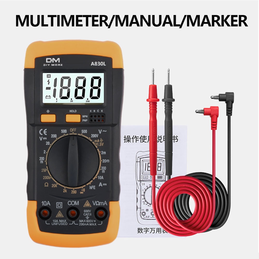 DIYMORE Vạn Năng Kế Kỹ Thuật Số AC / DC 2000 Counts Volt Ohm Diy