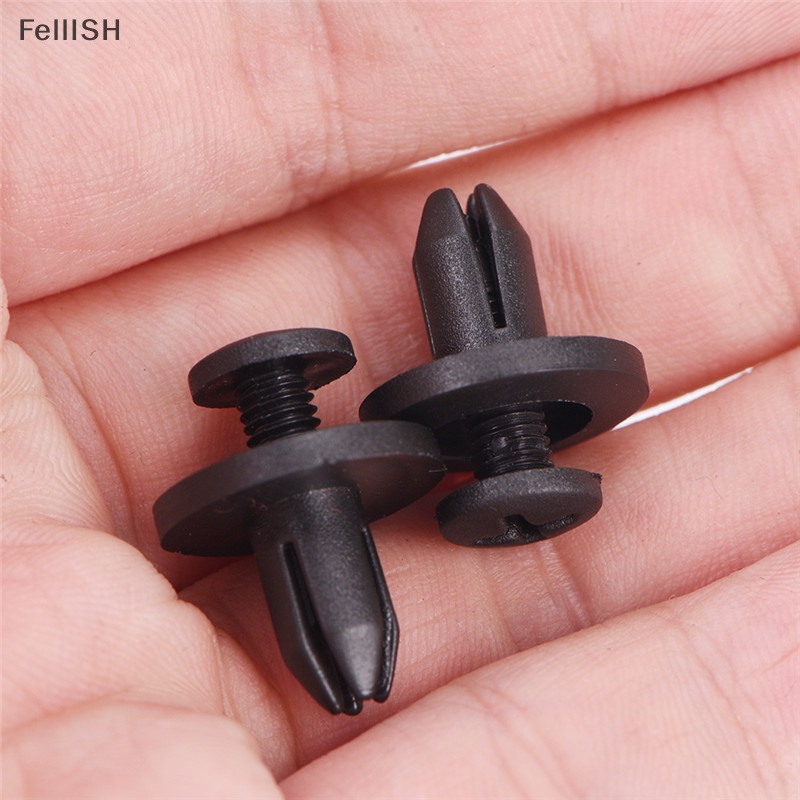 FENDER Set 50 Đinh Tán Nhựa Màu Đen 6Mm Chuyên Dụng Cho Xe Hơi 439br