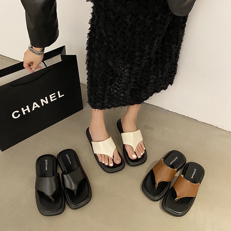 Dép Xỏ Ngón Đế Dày Mềm Mại Thoáng Khí Chống Trượt Thời Trang Đi Biển Cho Nữ