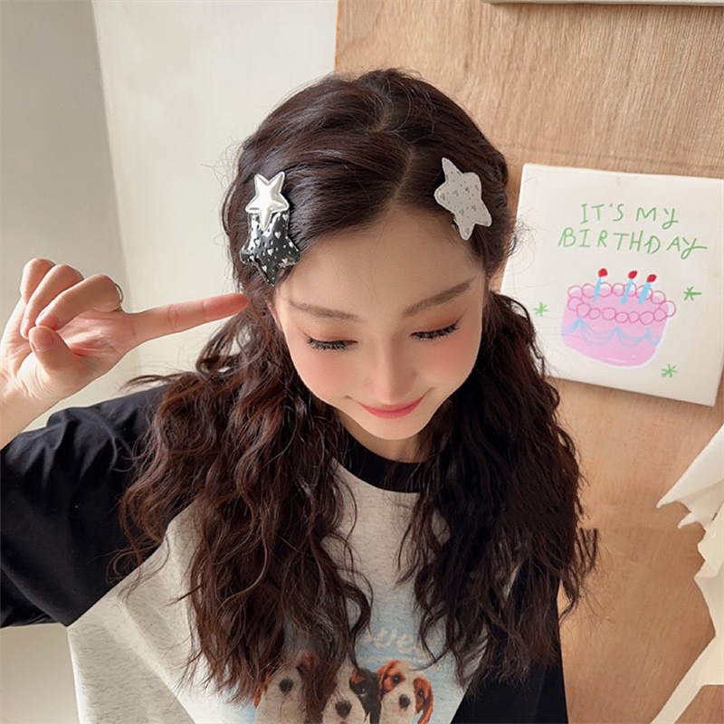 Set 2 Kẹp Tóc Hình Ngôi Sao Năm Cánh Dễ Thương Y2k