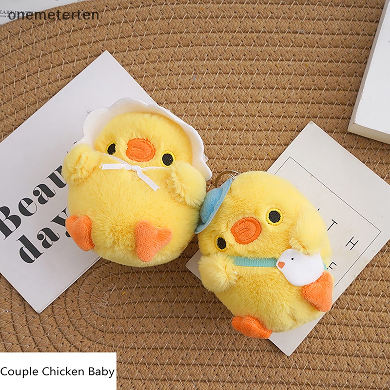 Rten Móc Khóa Hình Gà Nhồi Bông Mini Màu Vàng Dễ Thương