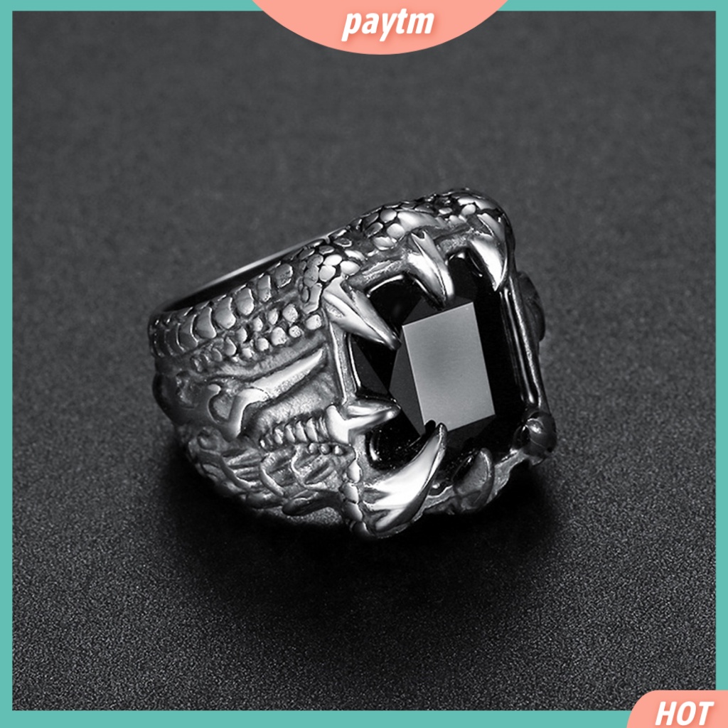 Nhẫn Hình Móng Vuốt Rồng Bằng Hợp Kim Đính Đá Zircon Cổ Điển Dành Cho Nam