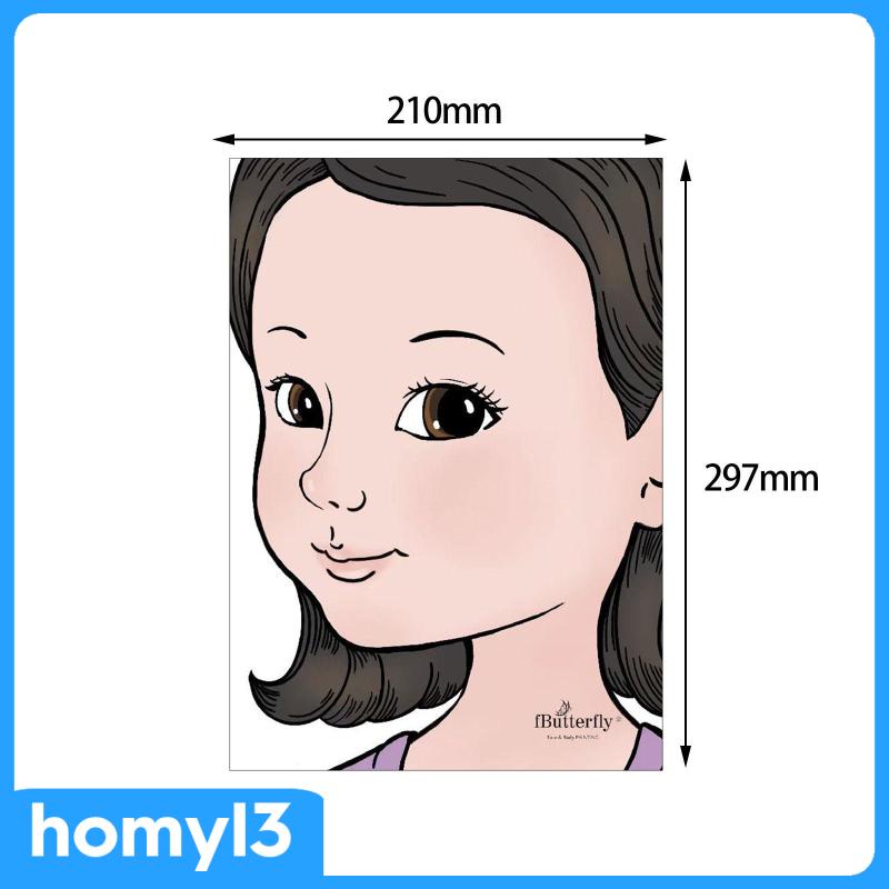 Bảng Luyện Tập Vẽ Mặt Và Trang Điểm Kích Thước 210mm297mm a4 Có Thể Giặt Được