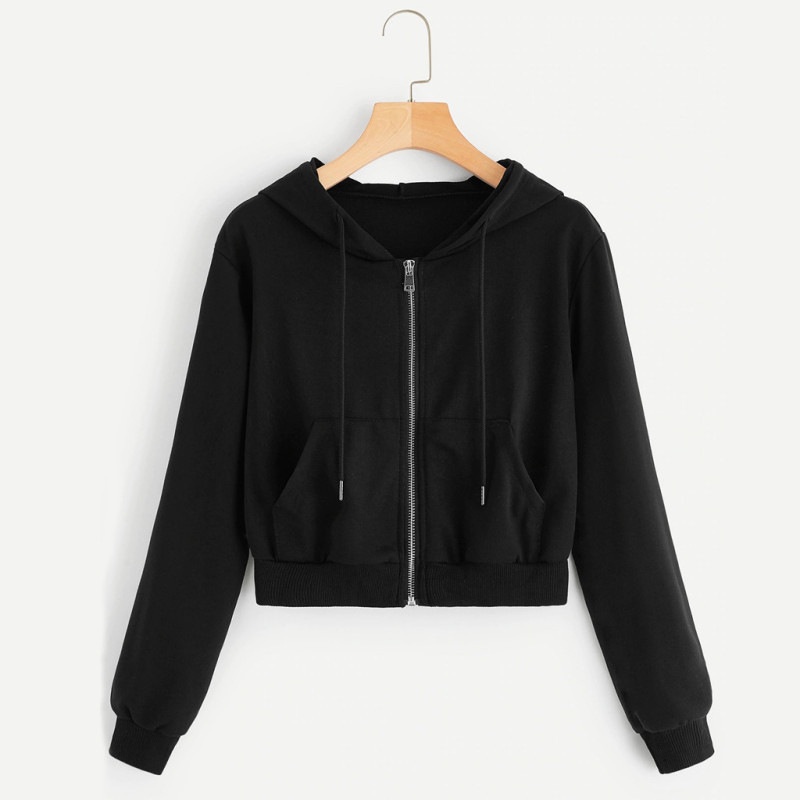 Áo Hoodie Lửng Phong Cách Hàn Quốc Thời Trang Thu Đông Dành Cho Nữ