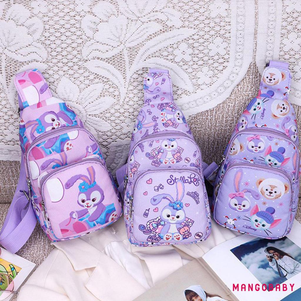 Mgg-kids sling ba lô dễ thương bunny print crossbody chest bag daypack