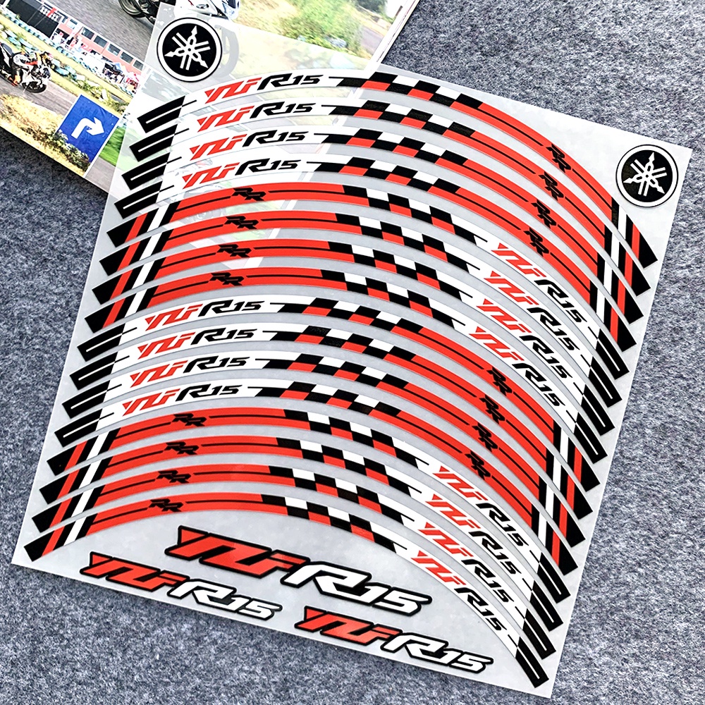 Miếng Dán Phản Quang Trang Trí Vành Bánh Xe Scooter Yamaha YZF R15 YZF R15