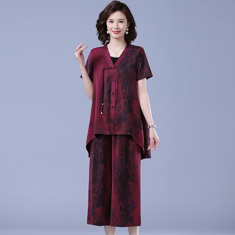 Áo Sơ Mi Chiffon Tay Ngắn Thời Trang Mùa Hè Kiểu Mới Cho Phụ Nữ Trung Niên