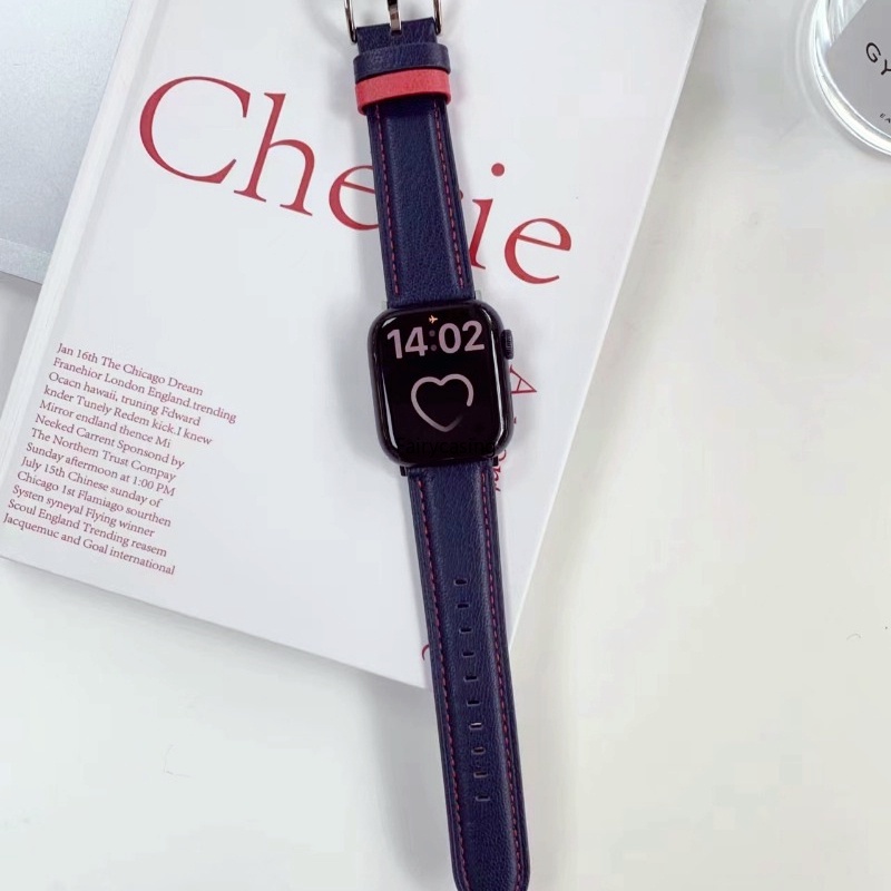 Dây Đeo Đồng Hồ Bằng Da Cừu Hai Màu Kích Thước 49mm 45mm 41mm 44mm 40mm 42mm 38mm Cho iWatch Series 8 7 6 4 3 Se