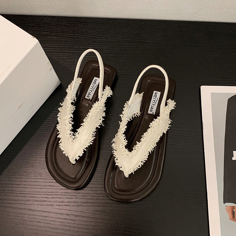 Xăng đan La Mã Mũi Tròn Dây Chéo Thời Trang Nữ Cổ Điển 02678