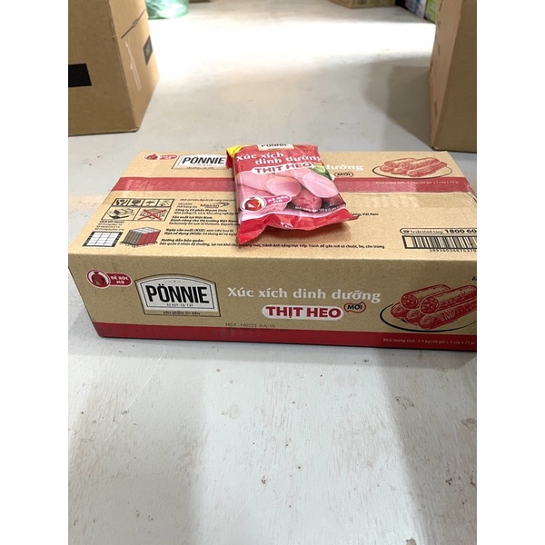 Thùng Xúc Xích Dinh Dưỡng Ponnie Thịt Heo/Bò