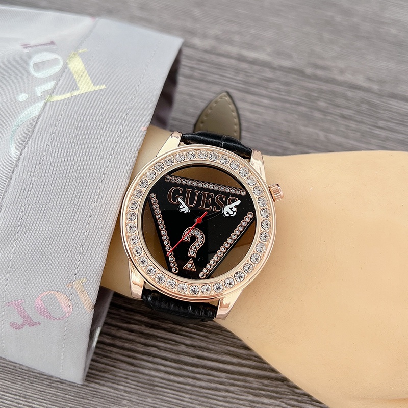 Đồng Hồ quartz Đính Đá Với Dây Đeo Da