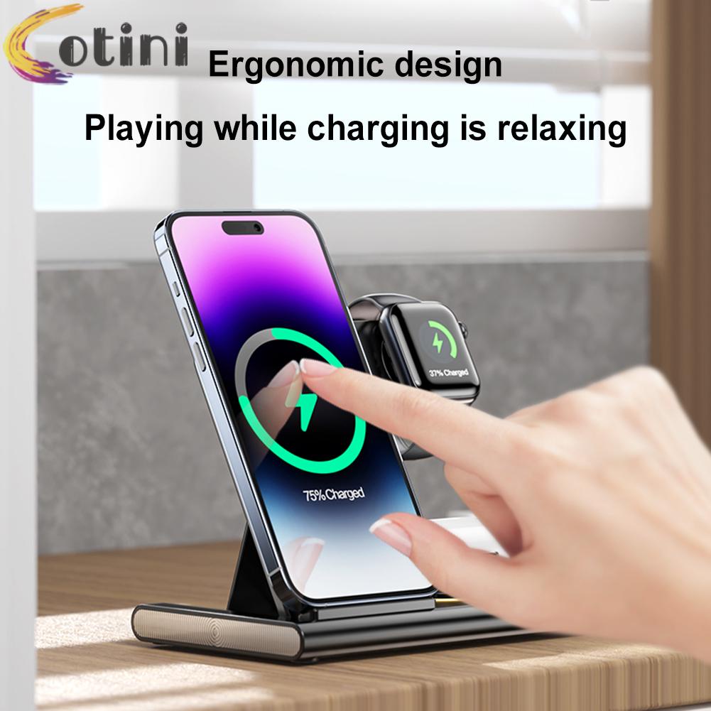 Đế Sạc Nhanh Không Dây 3 Trong 1 Cho iPhone Apple Watch