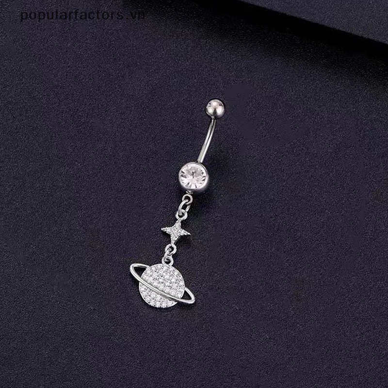 Khuyên Rốn Bằng Thép Không Gỉ Hình Hoa Bướm Mặt Trăng