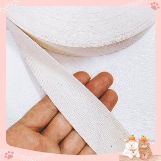 Dây cotton lót nón, mũ 3cm màu kem