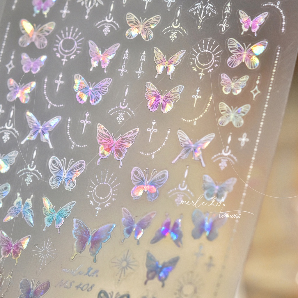 Tomoni Miếng Dán Trang Trí Móng Tay ms403 Hình Bướm Đính Đá Xinh Xắn