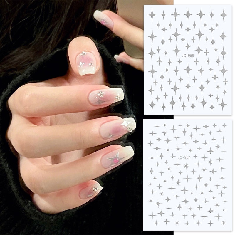 Simple laser stars manicure stickers / ins style shiny bronzing manicure accessories / nail self-adhesive slider stickers / diy art dec decor decals for women girls