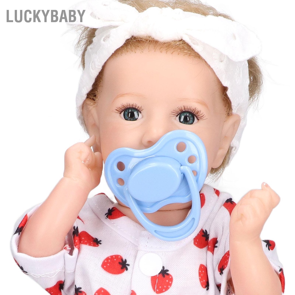 LUCKYBABY Búp bê em bé tái sinh 12 inch Tay chân linh hoạt Đồ chơi búp bằng silicon mềm giống như thật với bình sữa