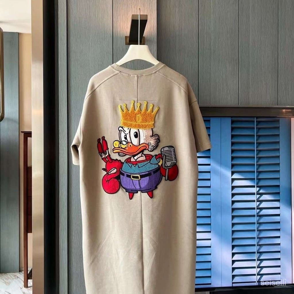Fat mm New printed cartoon short-sleeved T-shirt dress fashionable slimming top women's TikTok hot dress