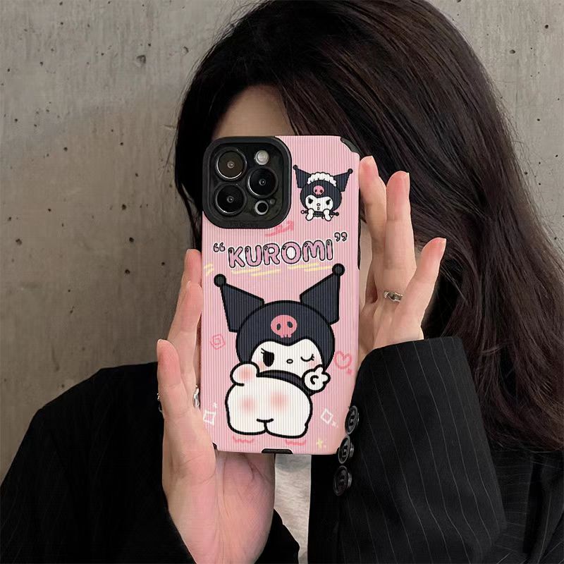 Thích hợp cho ốp lưng điện thoại iphonehone 11 12 13 14 pro max iphonex xr xs max 7 8 6s plus ốp lưng chống sốc da cừu mềm kuromi dễ thương