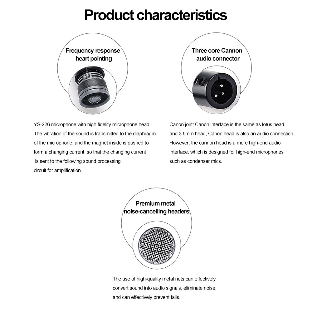 VIRWIR Micro Cầm Tay Có Dây Chuyên Nghiệp Dùng Để Hát karaoke