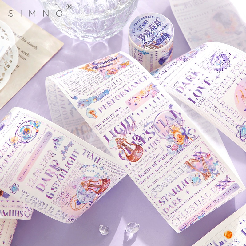 Mohamm 1 cuộn phim hoạt hình dễ thương hoa thỏ washi băng vật liệu sáng tạo băng trang trí để cắt dán scrapbooking tự làm nhật ký