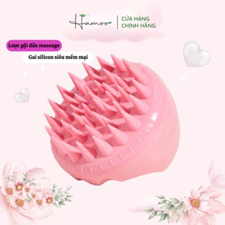 Lược Gội Đầu Silicon Mềm, Lược Gội Đầu Massage Cao Cấp Giúp Tẩy Tế Bào Chết Làm Sạch Da Đầu, HAMOO Tặng Kèm Kẹp Mái Xinh