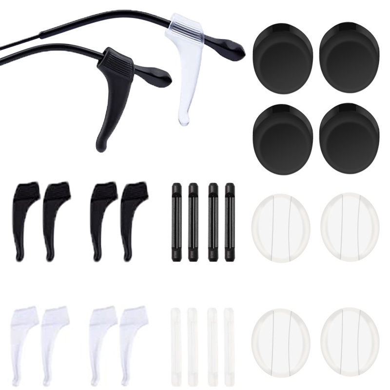 Multiple styles anti-slip silicone eyeglasses legs ear grip hook / round ultra-thin eyes glasses miếng đệm mũi