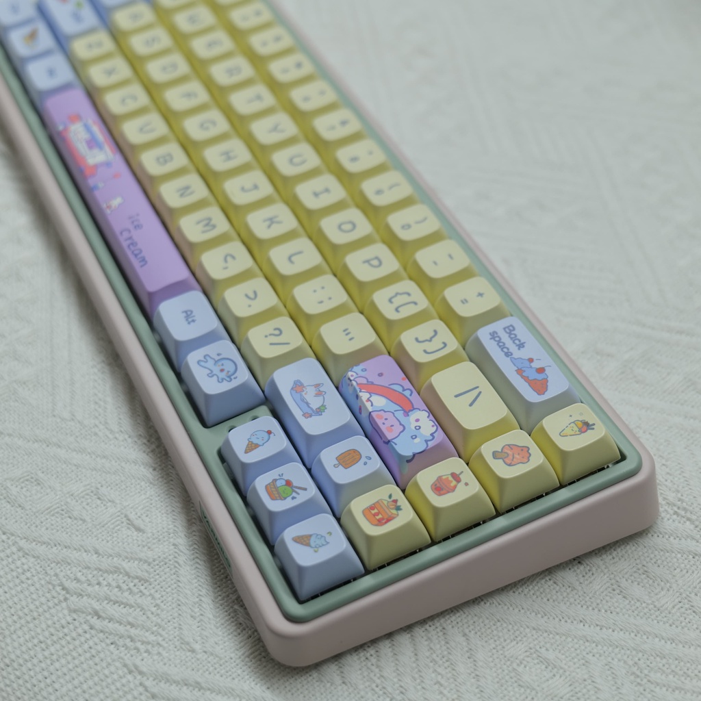 Marshmallow ice cream keycaps xda profile cartoon pbt dye sub bàn phím cơ keycap