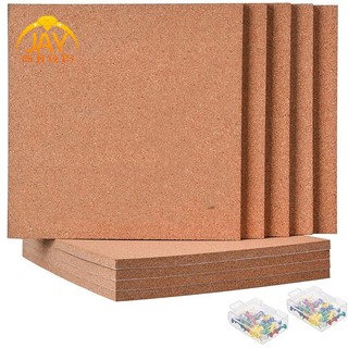 Cork board 1.27cm thick square bulletin board cork tile with 100 promotional mini walls, 5-piece self-adhesive cork board