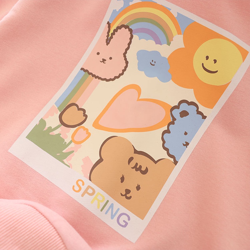 Ready stocks 2-10y áo khoác trẻ em cotton giản dị ngọt ngào áo chui đầu mồ hôi dễ thương áo sơ mi rời vừa vặn mùa thu dài tay thời trang cho bé gái