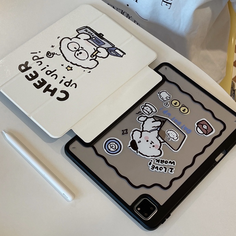 Phim hoạt hình con chó con dễ thương máy tính bảng silicone mềm chống sốc cho ipad mini 6/5 ipad 9,7 5 6th air 3/4/5 ipad 10,2 7th/8/9/10 pro 11 inch 2022 ipad pro 2021 2020 giá đỡ ipad