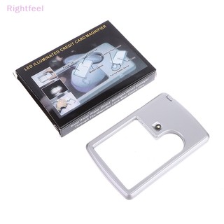 Rightfeel kính lúp 3x 6x loại thẻ đèn led nhỏ kính lúp kính lúp cầm tay cầm tay người cao tuổi hỗ trợ đọc sách với bao da mới