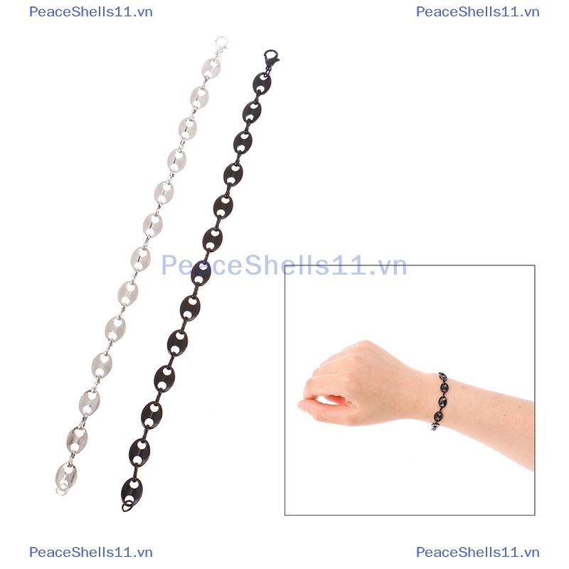 Peaceshells coffee bean iced cz pig nose vòng cổ và vòng tay trang sức hip hop của nam.