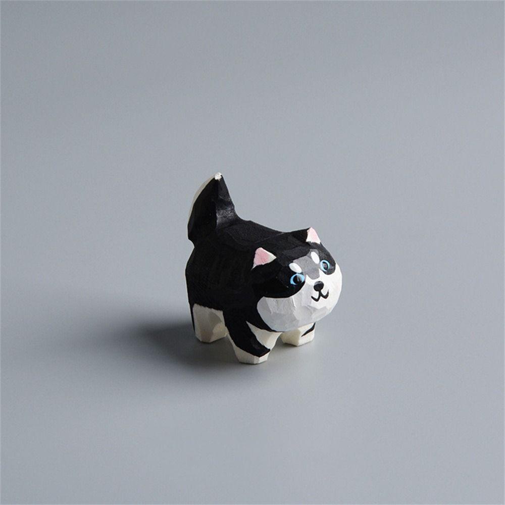 Móc khóa MMULCK chạm khắc gỗ hình động vật/ chú chó akita husky thời trang kawaii làm quà tặng cho sinh viên