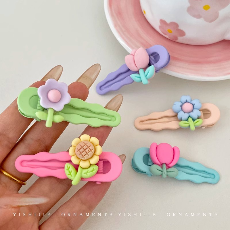 Kẹp Tóc Trang Trí Hoa Màu Kẹo Dễ Thương Dùng Làm Quà Tặng Sinh Nhật