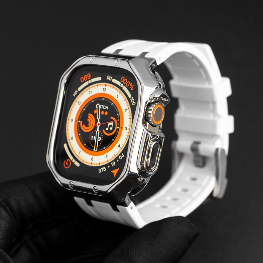Vỏ bảo vệ tpu fashion armor + dây đeo silicon thích hợp cho apple watch series 8 7 6 ultra 49mm 44mm 45mm iwatch se 5 4 3 2 1 40mm 42mm 38 / 41mm
