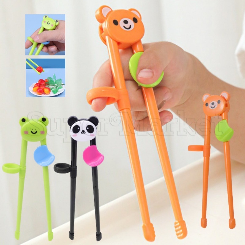 Đũa tập cho bé học tập / bộ đồ ăn hoạt hình cho trẻ em / đũa abs cầm thoải mái / đũa chống trượt anti-driop cho người mới bắt đầu