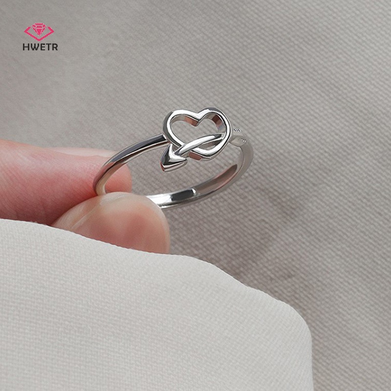Nhẫn HWETR bạc kiểu mũi tên lãng mạn thời trang dành cho nữ