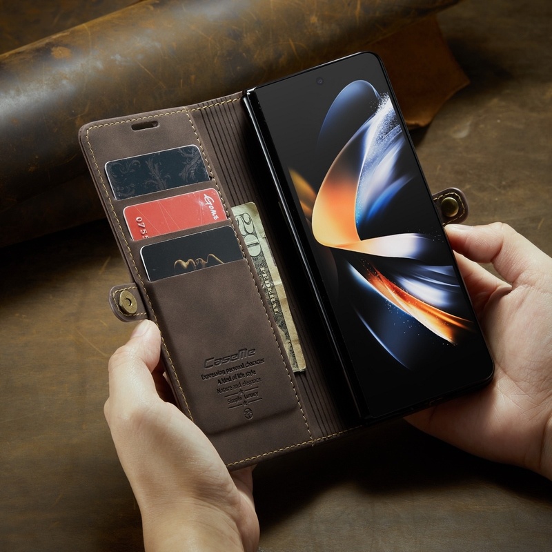 Bao da cho samsung galaxy z fold 5 bao da ví sang trọng chống sốc hộp đựng sách kinh doanh cho samsung z fold 4