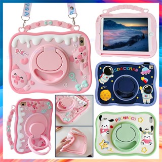 Chân đế xoay 360 thân thiện với trẻ em hình hoạt hình dễ thương heo phi hành gia chống va đập vỏ máy tính bảng vỏ bảo vệ cho ipad mini air pro mới 1 2 3 4 5 6 7 8 9 10 9,7 10,2 10.5 10.9 11 2017 2018 2019 2020 2021 2022