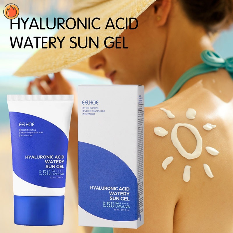 Hyaluronic acid aqua watery sun gel cream spf 50+ pa ++++, kem chống nắng hàn quốc, chống tia cực tím bền lâu, bảo vệ da dưỡng ẩm sâu, bổ sung độ ẩm yr