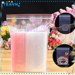 Set 100 túi đựng khóa zip nhựa PE trong suốt dành cho trang sức vật dụng