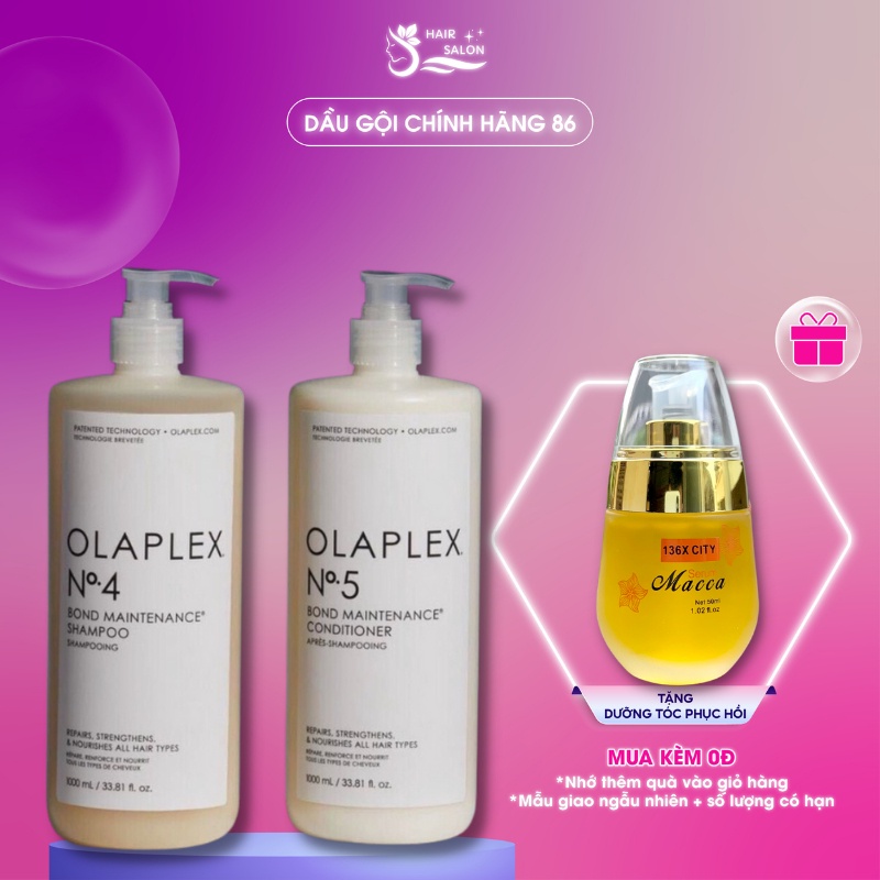 Bộ dầu gội và dầu xả phục hồi Olaplex No4 - Olaplex No5, Dầu gội cặp Olaplex dưỡng chăm sóc tóc hư tổn
