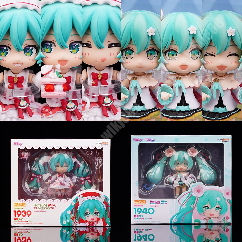 Nendoroid hatsune miku 2021ver. 1940 kỷ niệm 15 năm phiên bản q dễ thương 338 kagamine len 189 change face anime articulado action figure model búp bê