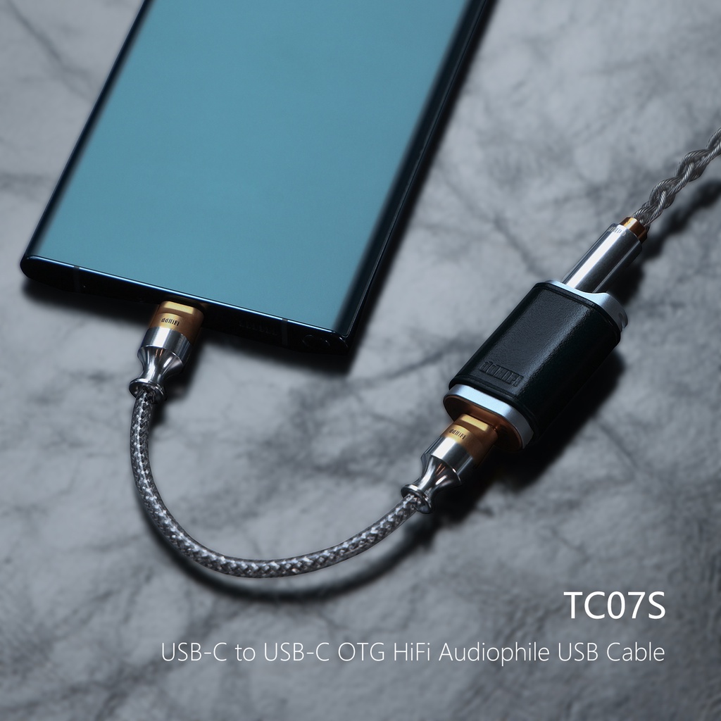 DD ddHiFi TC07S Nyx Series Silver TypeC HiFi Audiophile USB OTG Cable with Litz Silver Plated over LCOFC Shielding