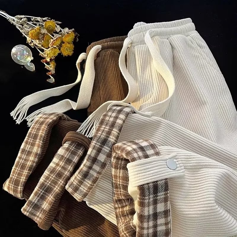 Esea Quần Dài Dáng Rộng Màu Trơn Đơn Giản Thời Trang Thu Đông Cho Nam Và Nữ