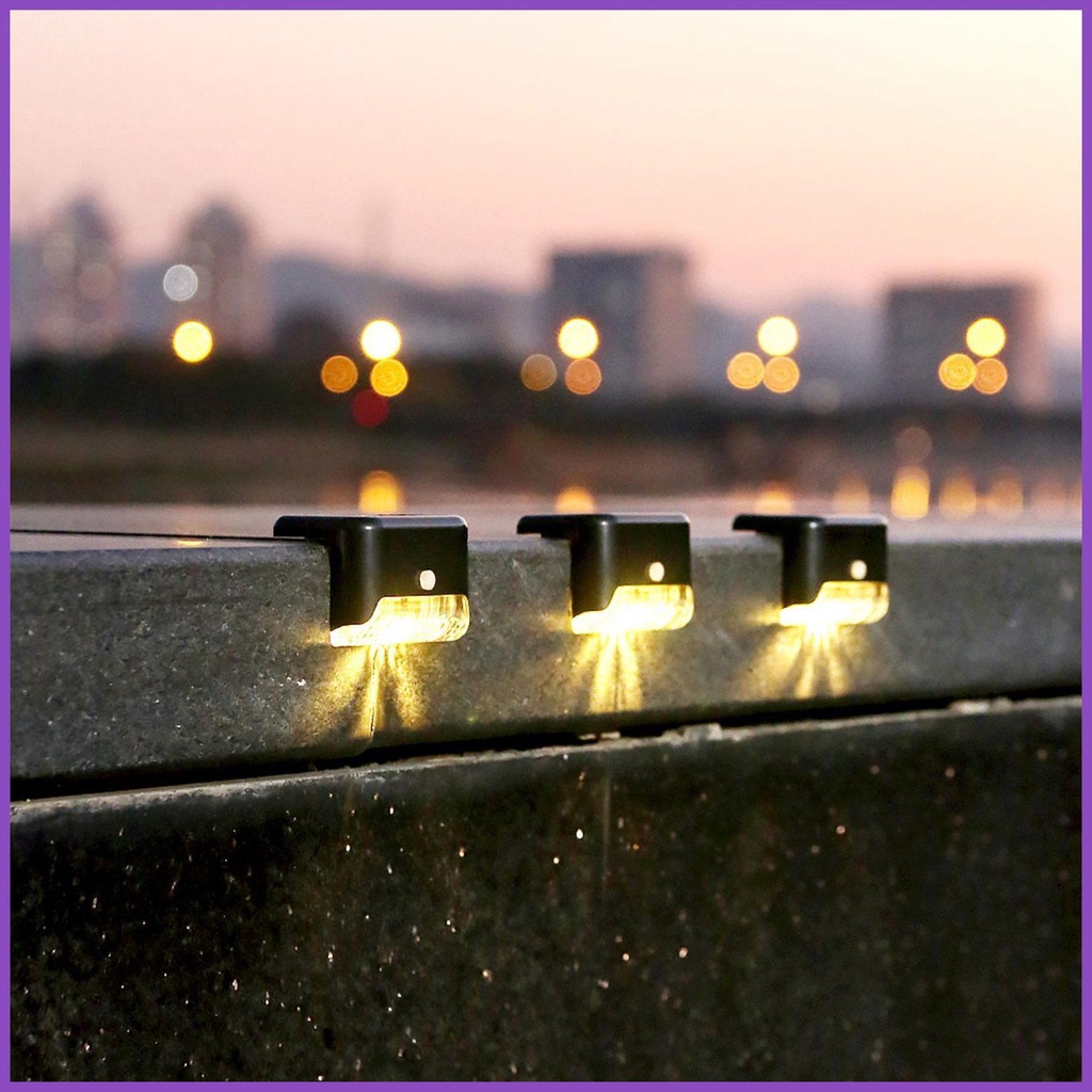 Đèn bước ngoài trời 4 cái đèn năng lượng mặt trời ngoài trời đèn led không thấm nước đèn năng lượng mặt trời ngoài trời cầu thang ánh sáng ngoài trời solar notavn