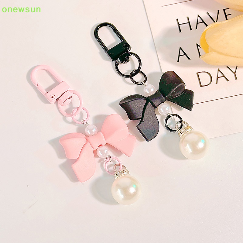 Onewsun nơ kẹo màu mặt dây chuyền chìa khóa thời trang y2k keychain hộp đựng tai nghe túi quyến rũ mặt dây chuyền phụ kiện túi xách mới